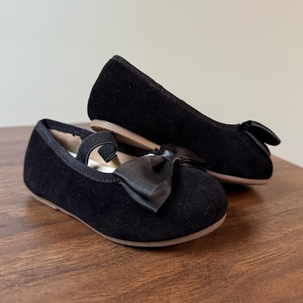 Black Toddler Dress Shoes with Bow